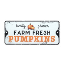 Load image into Gallery viewer, Metal Farm Fresh pumpkin Sign
