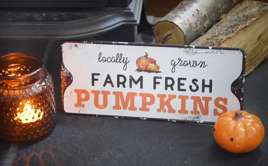 Metal Farm Fresh pumpkin Sign