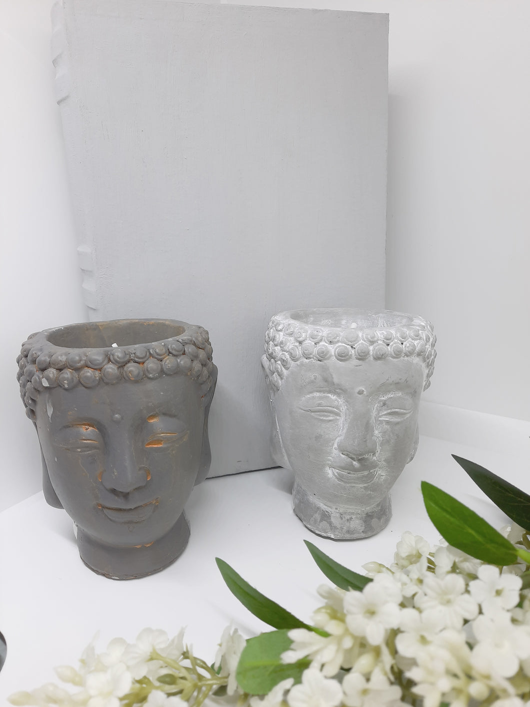 Concrete Buddha candle