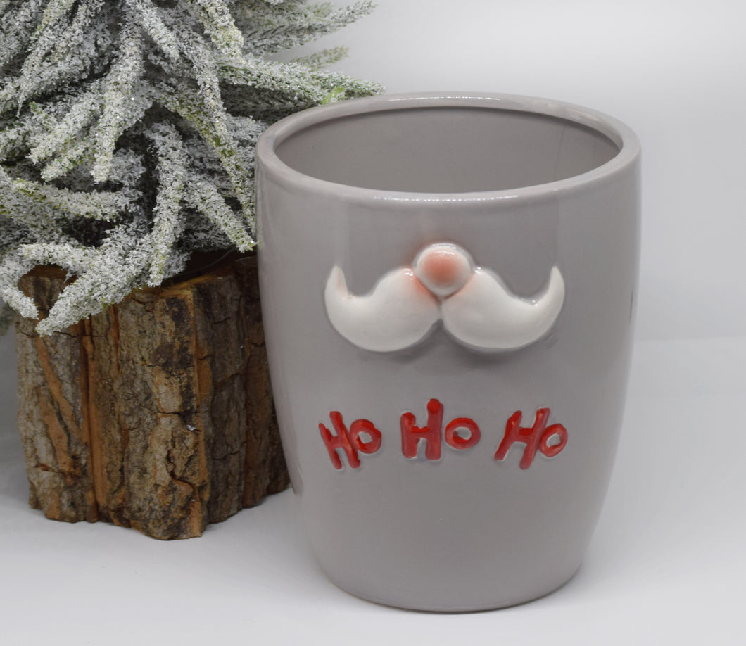 HO HO HO Santa Grey Pot