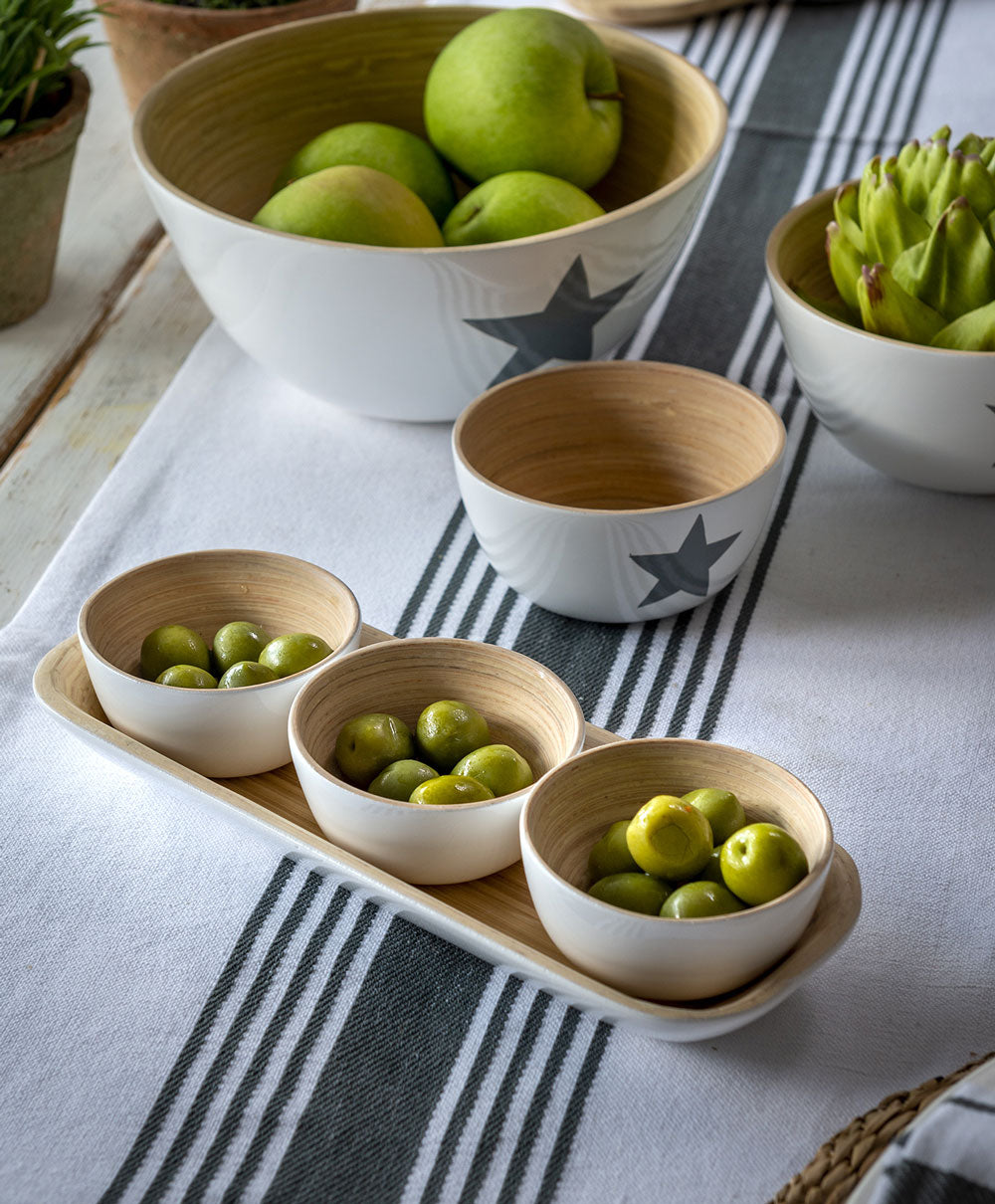 Set Of 3 Bamboo Dipping Bowls